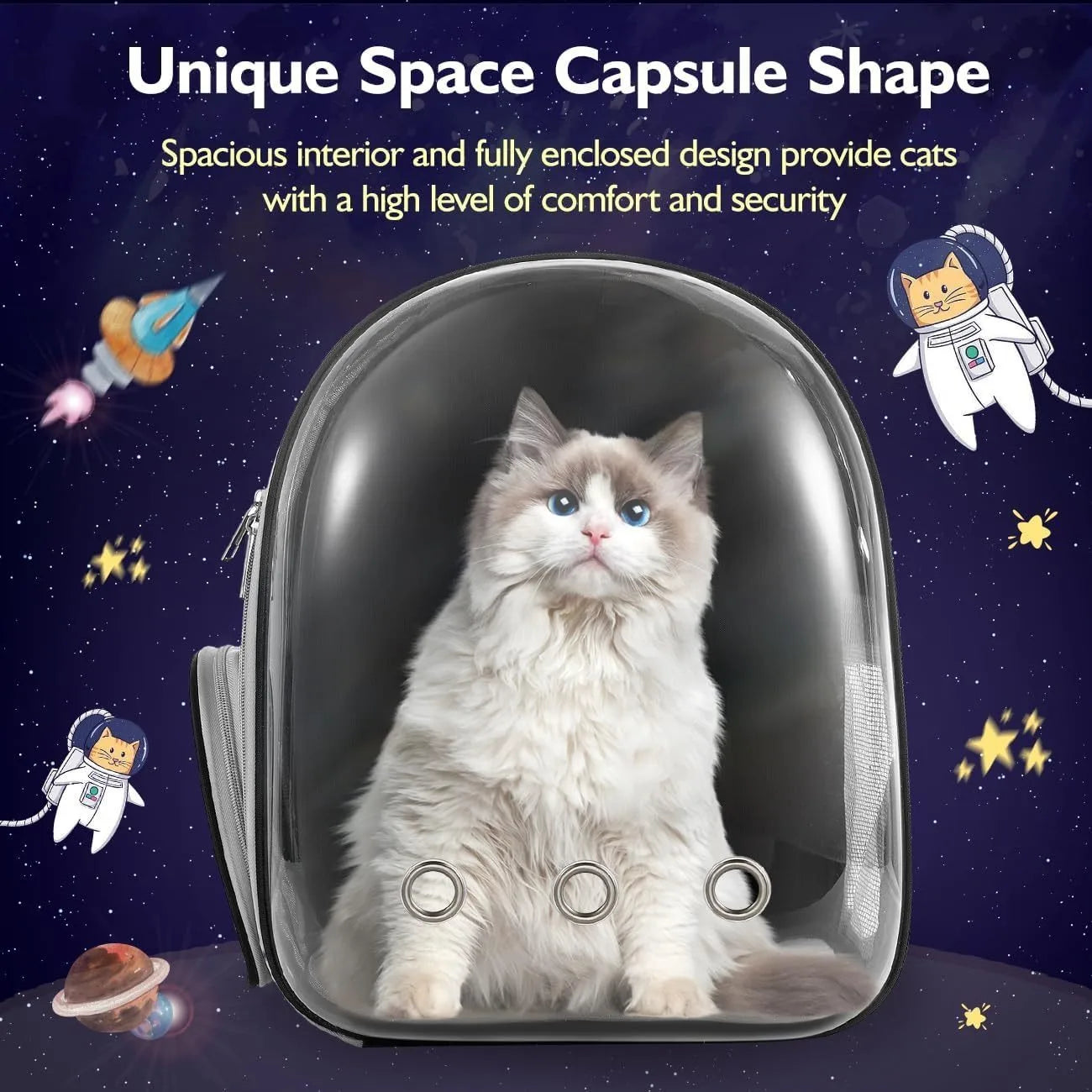 Backpack Carrier/ Bubble Carrying Bag for Small Dogs, Cats, Transparent Cat Space Capsule, Breathable Cat /Puppies Travel Bag
