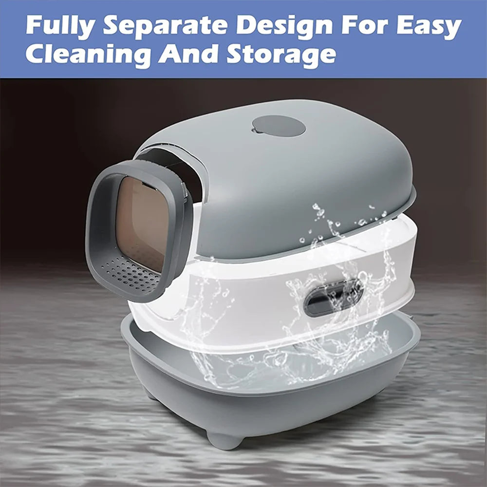 Closed cat litter box, splash proof, odor isolation, dual-purpose, foldable design, can accommodate cats weighing less t
