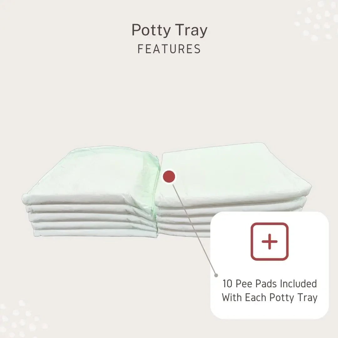 Little Wolves Puppy Potty Tray Essentials: 22x22 Reusable Heavy-Duty Tray w/Dog Pee Pads, Housebreaking Supplies,
