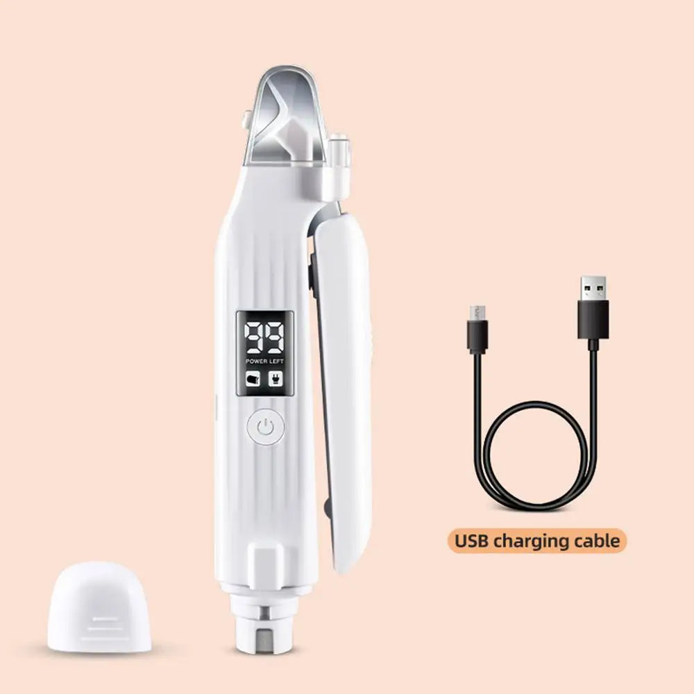 Pet Paws Trimmer Electric Rechargeable Dog Nail Trimmer With LED Light Ergonomic Pet Paws Grooming Tool Quiet File Toenail