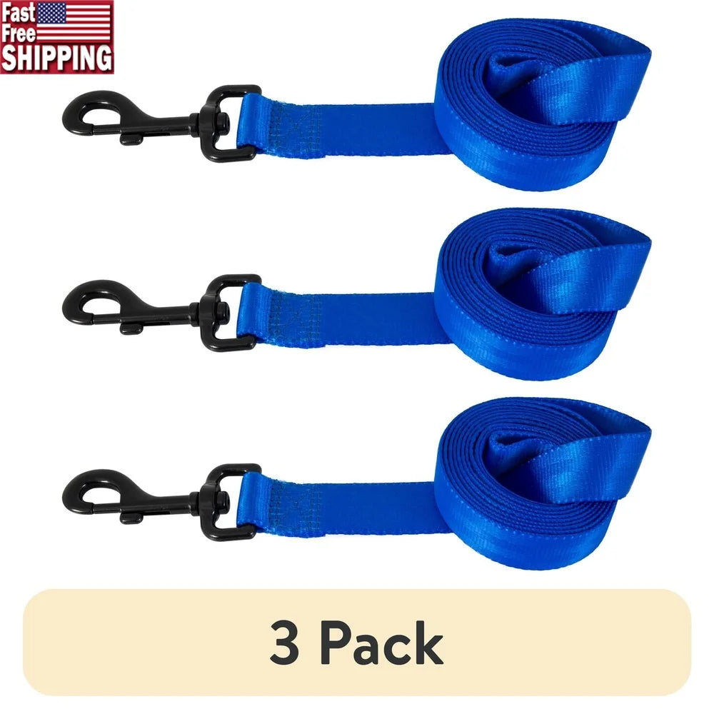 3 Pack 6ft Solid Polyester Dog Leash Waterproof Medium Large Dogs Ideal Training Walking Outdoor Use