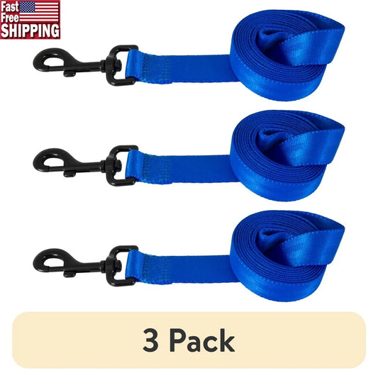 3 Pack 6ft Solid Polyester Dog Leash Waterproof Medium Large Dogs Ideal Training Walking Outdoor Use
