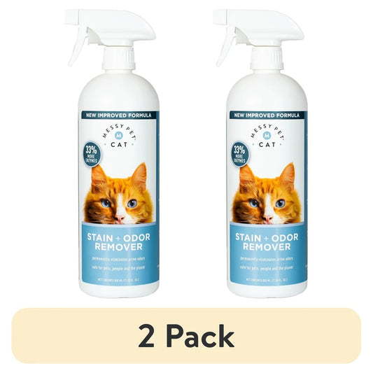 2 Pack Enzymatic Stain Odor Remover Pet Urine Smells Cleans Carpet Couch Mattress Effective Formula 27 oz