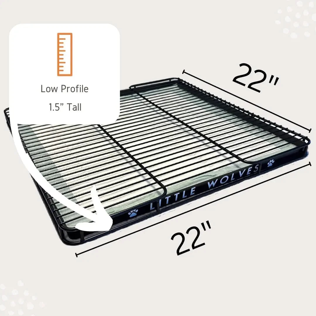 Little Wolves Puppy Potty Tray Essentials: 22x22 Reusable Heavy-Duty Tray w/Dog Pee Pads, Housebreaking Supplies,