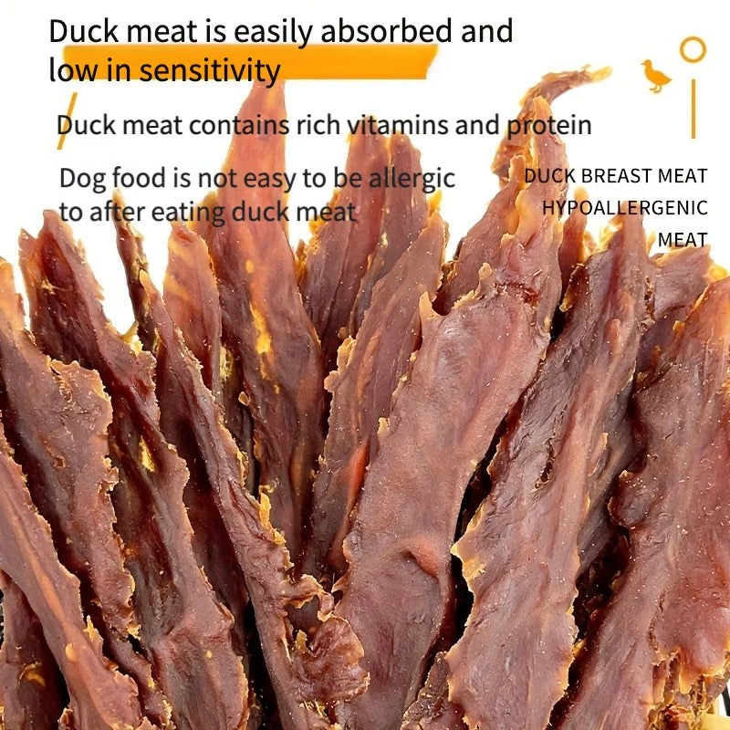 200g/400g(7.05oz/14.1oz) Duck Jerky Dog Treats For Small, Medium, Large Dog, Made With Real Pure Duck - Healthy