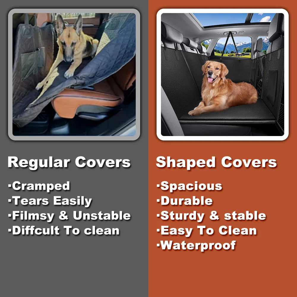 Back Seat Extender for Dogs Waterproof Dog Car Seat Cover for Back Seat with Hard Bottom Anti Scratch Car Protector Carrier Mat