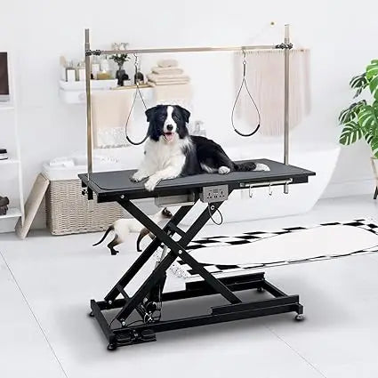49.6” Pet Dog Grooming Table Adjustable Professional Trimming Table with Arms,Noose for Large Cat Shower Table, Maximum Capacity