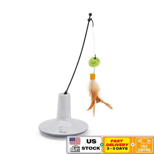 Electronic Motion Cat Toy Interactive Chasing Toy Rechargeable Multi-Textured Plush Feathers Safe Fun Pet Play Exercise