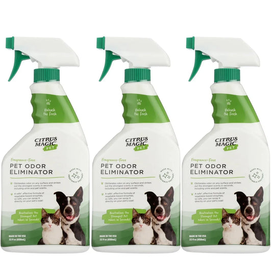Pet Odor Eliminator 3 Pack Enzyme Formula Safe Pets Non-Irritating Deodorizing Stain Remover Home Carpet Upholstery