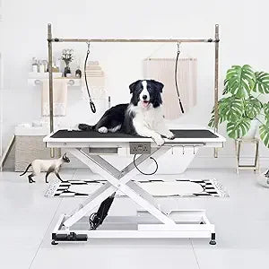 49.6” Pet Dog Grooming Table Adjustable Professional Trimming Table with Arms,Noose for Large Cat Shower Table, Maximum Capacity
