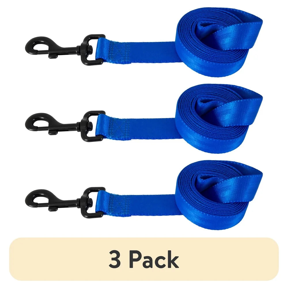 3 Pack 6ft Solid Polyester Dog Leash Waterproof Medium Large Dogs Ideal Training Walking Outdoor Use