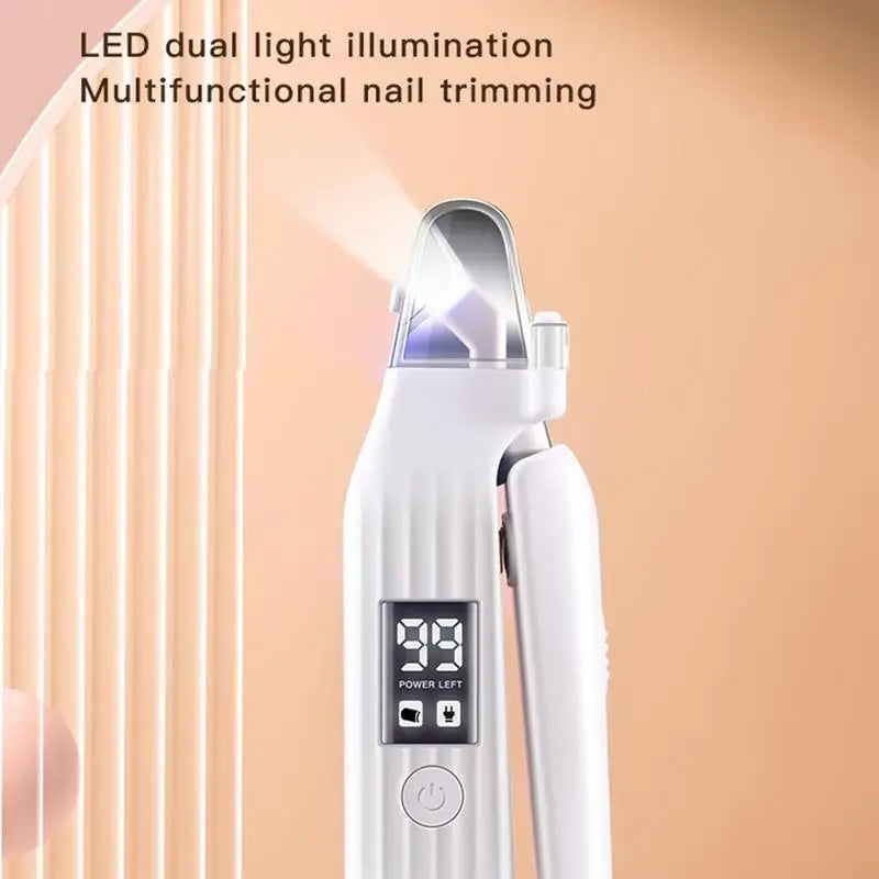 Pet Paws Trimmer Electric Rechargeable Dog Nail Trimmer With LED Light Ergonomic Pet Paws Grooming Tool Quiet File Toenail