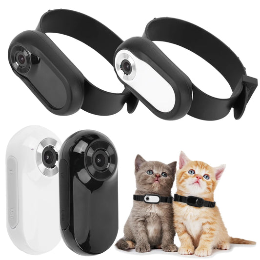 HD 1080P Wireless Collar Camera Video Records Dog Cat Pet Camera Collar Mini Body Cam with 32G Card for Cats Dogs Birthday Gift