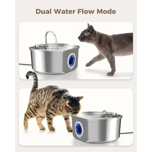 Unique features Cat Water Fountain Stainless Steel: 108oz/3.2L Cat Fountain for Drinking- Pet Water Fountain for Cats Inside