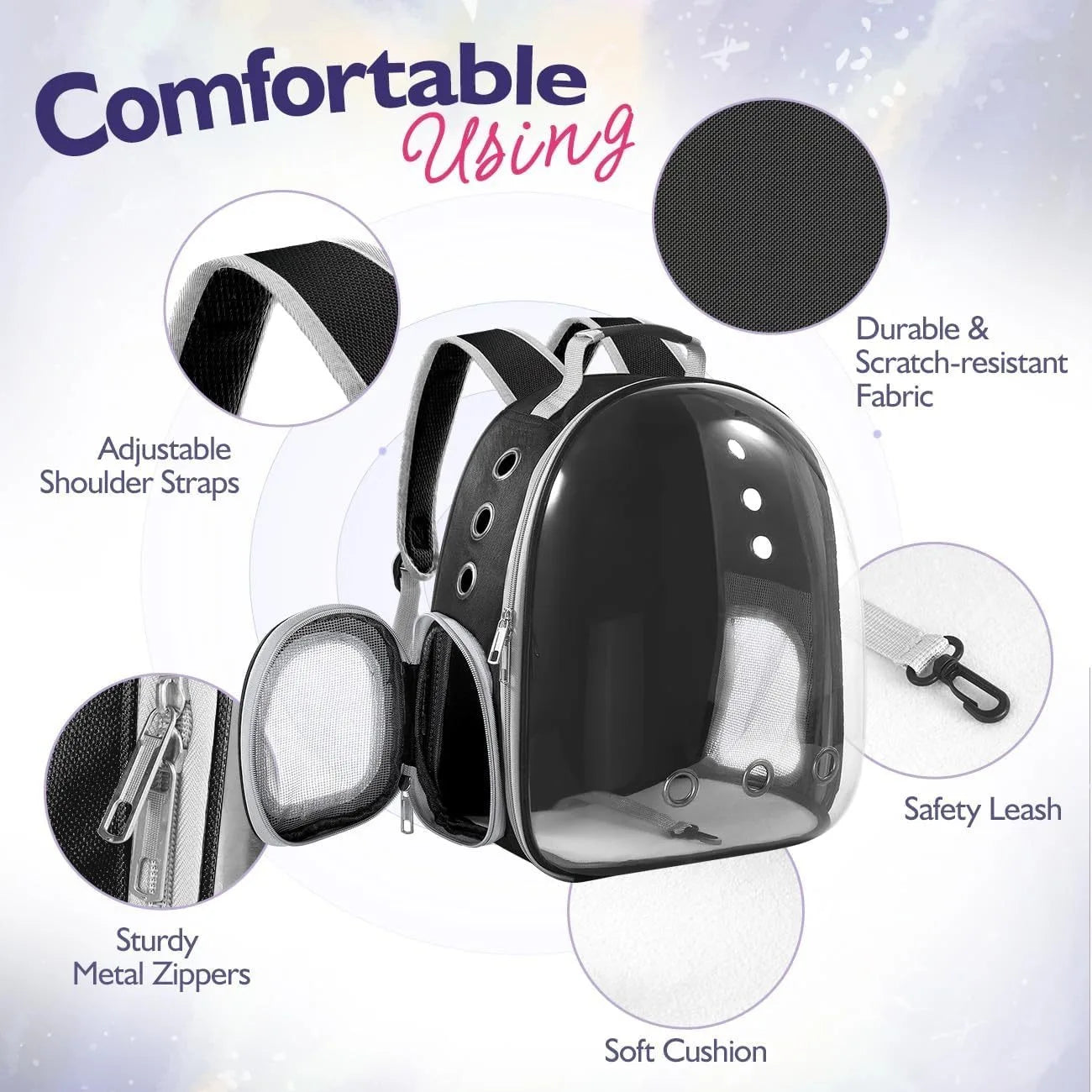 Backpack Carrier/ Bubble Carrying Bag for Small Dogs, Cats, Transparent Cat Space Capsule, Breathable Cat /Puppies Travel Bag