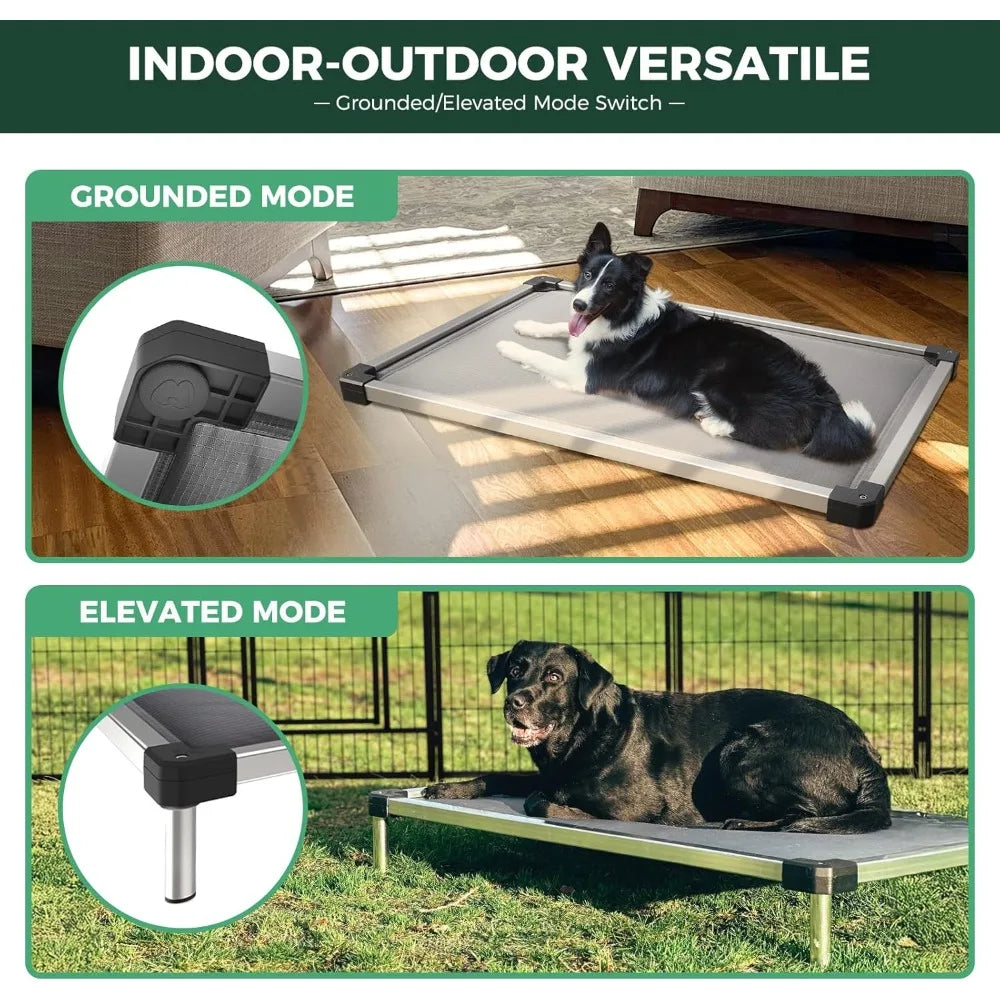 TitanNest Chew-Proof Elevated Dog Bed, Padded Cot for Outdoor/Camping/Indoor Use, Durable & Washable Pet Bed