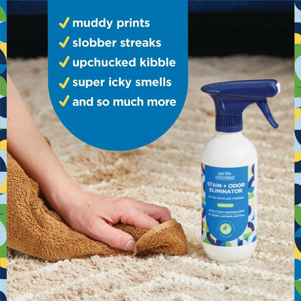 Pet Stain Odor Remover Foaming Cleaner Juniper Leaf 16 fl oz Dual Action Spray Safe Pets Effective Stain Removal Multi-Surface