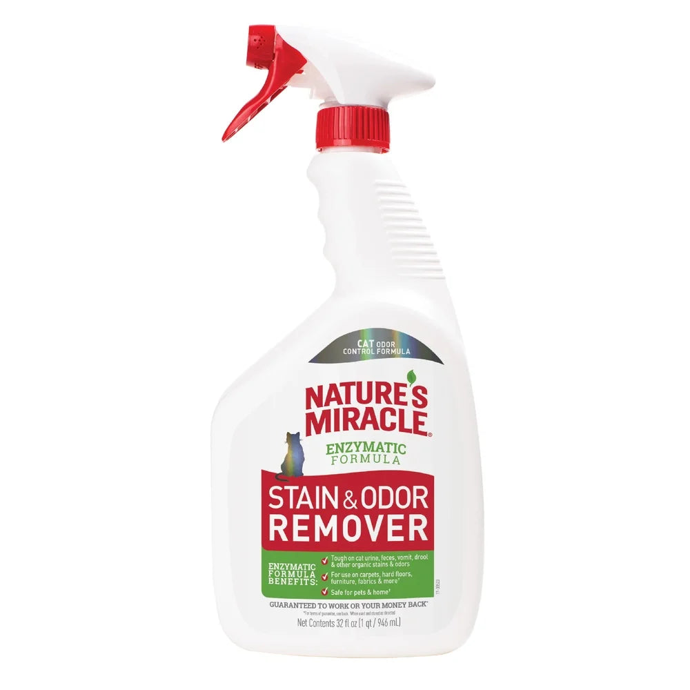 Enzymatic Stain Odor Remover Cats Multi Surface Cleaner with Light Citrus Scent Safe Pets 32 oz Spray
