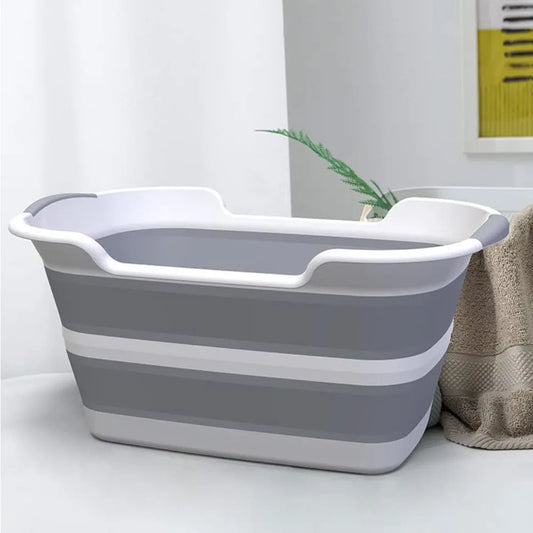 Pet Bathtub with Water Drain Plug, Foldable Bathtub for Puppy Small Dogs Cats, Portable & Space Saving Design,