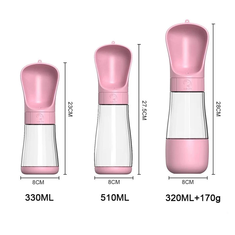 Portable Dog Water Bottle With Food Container Travel 2 in 1 Pet Water Dispenser For Small Large Dogs Cat Labrodor Drinking Bowls