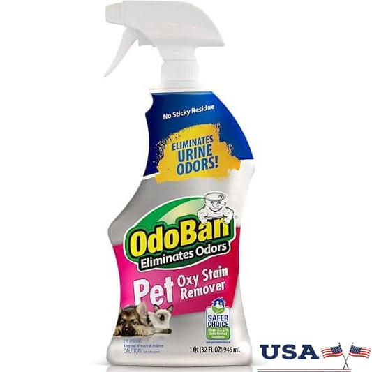 Pet Stain Remover Oxy Formula 32oz Spray Multi-Surface Deodorizing Stain Eliminator Carpet Fabric Upholstery Fresh Scent