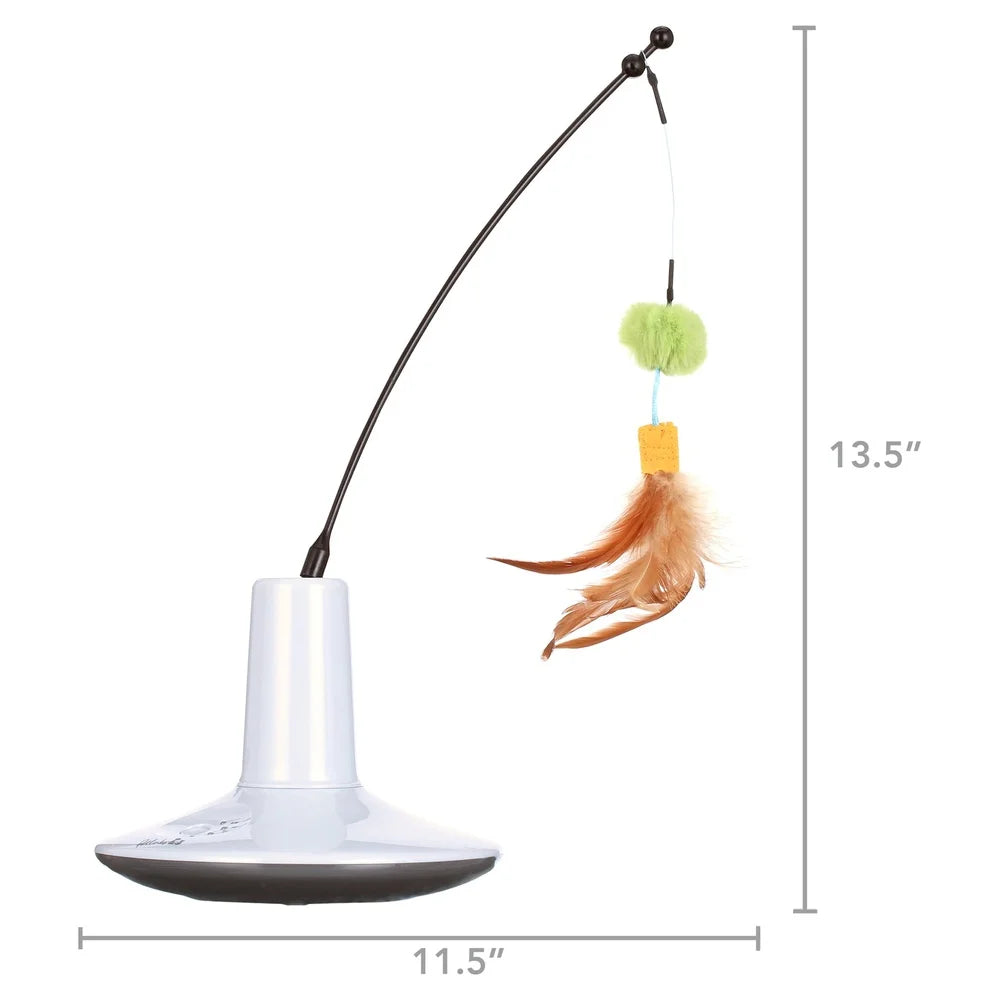 Electronic Motion Cat Toy Interactive Chasing Toy Rechargeable Multi-Textured Plush Feathers Safe Fun Pet Play Exercise