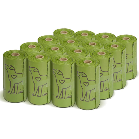 Dog Poop Bag Set with Dispenser & Leash Clip, Thick Waste Poop Bags for Puppy/Small/Medium/Large Dog & Cat
