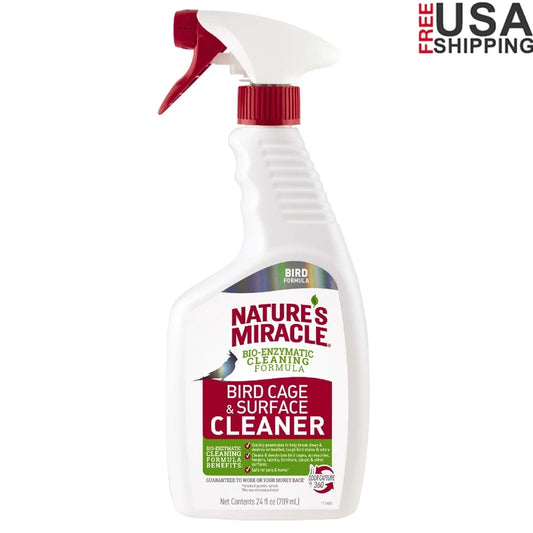 Bird Cage Surface Cleaner 24oz Bio-Enzymatic Formula Deodorizes Tough Stains Odor Capture 360 Safe Pets Home Accessories Fabrics