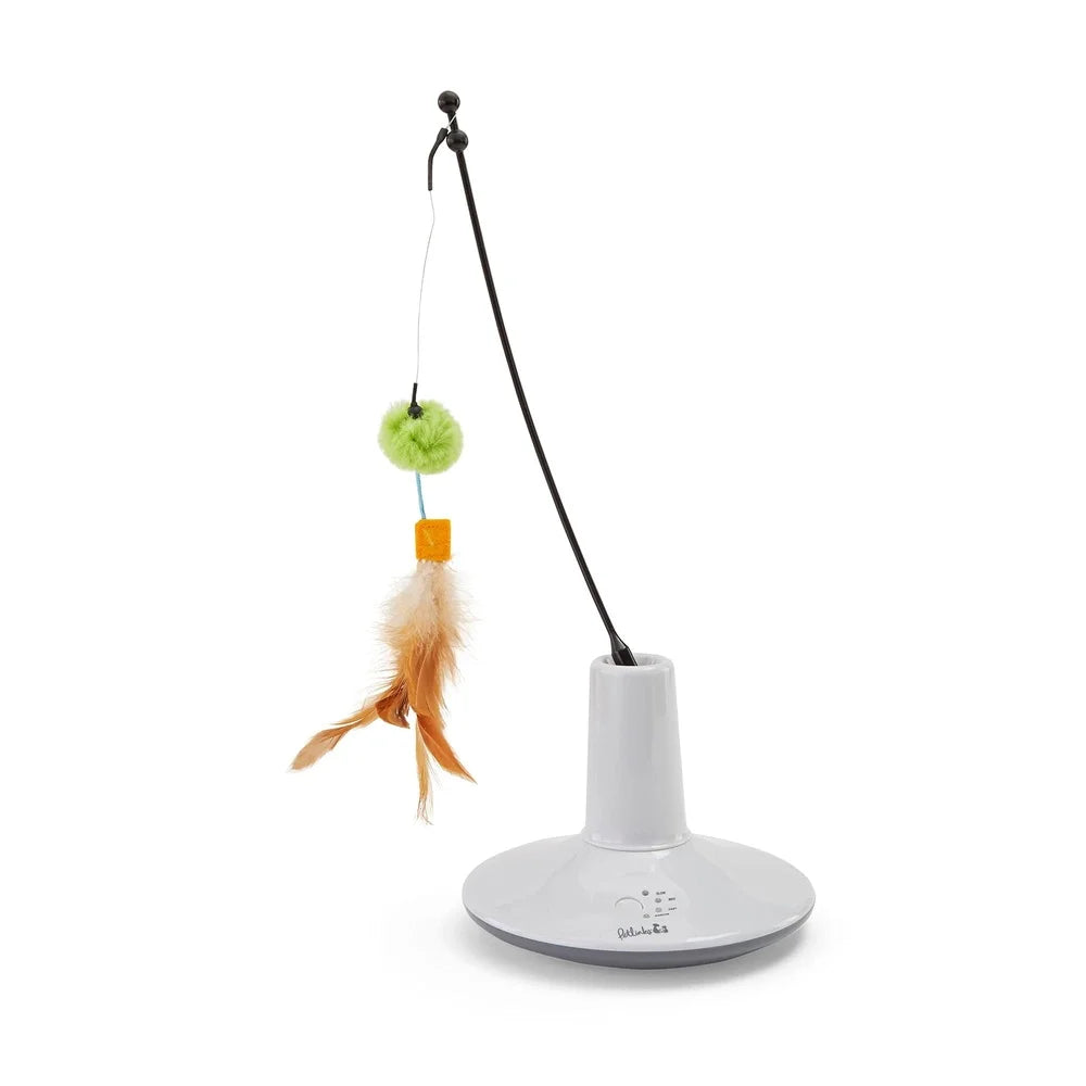 Electronic Motion Cat Toy Interactive Chasing Toy Rechargeable Multi-Textured Plush Feathers Safe Fun Pet Play Exercise