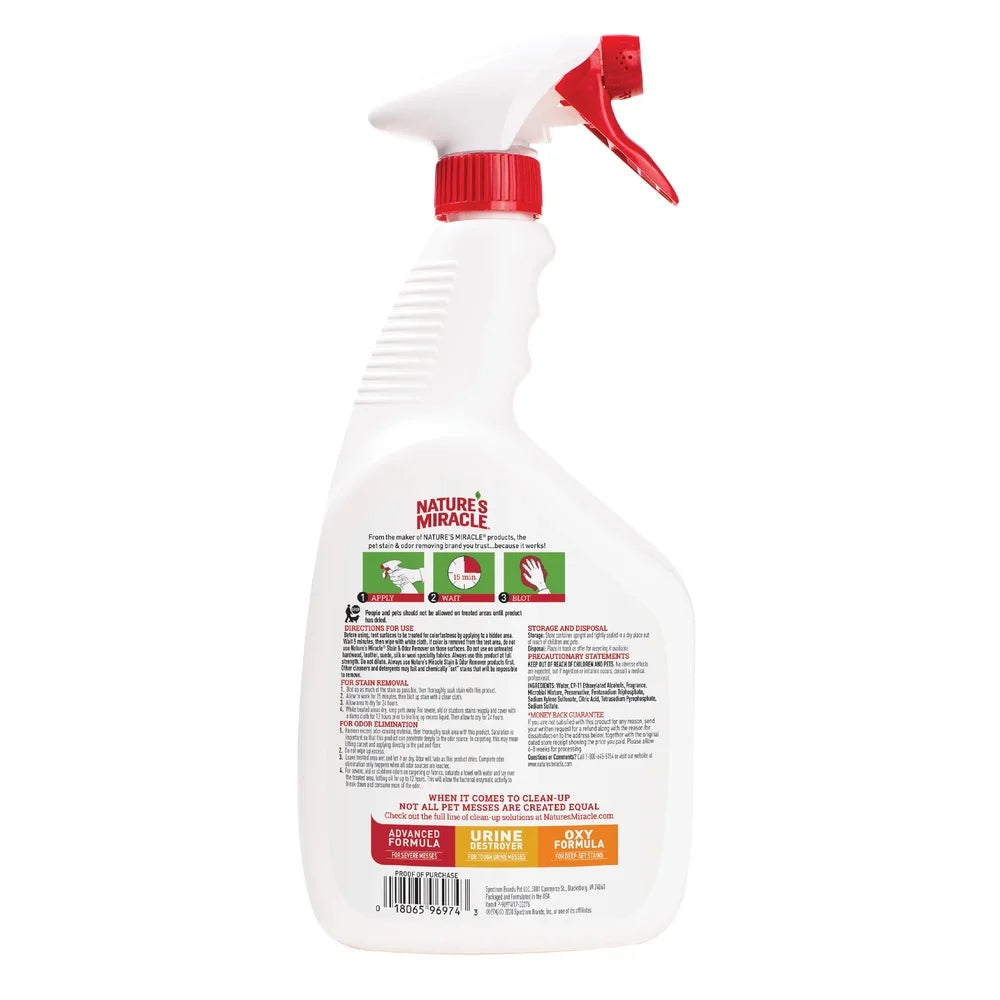 Enzymatic Stain Odor Remover Cats Multi Surface Cleaner with Light Citrus Scent Safe Pets 32 oz Spray