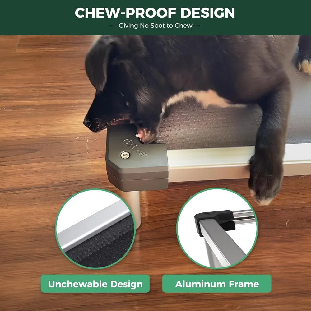 TitanNest Chew-Proof Elevated Dog Bed, Padded Cot for Outdoor/Camping/Indoor Use, Durable & Washable Pet Bed