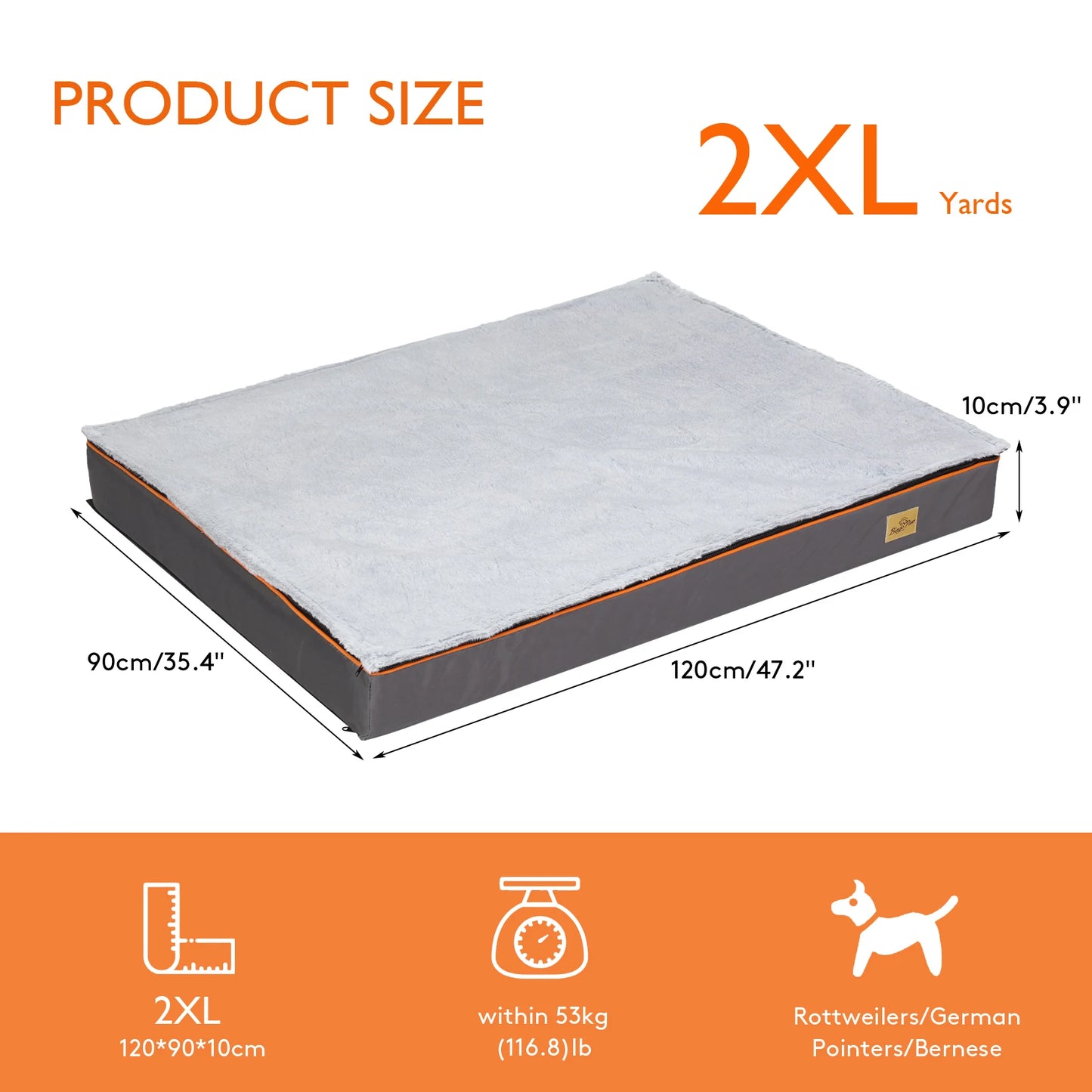 Dog Pet Bed  Large Padded Orthopedic Dog Bed Foam Cushion Pets Pillow Bed with Washable Cover