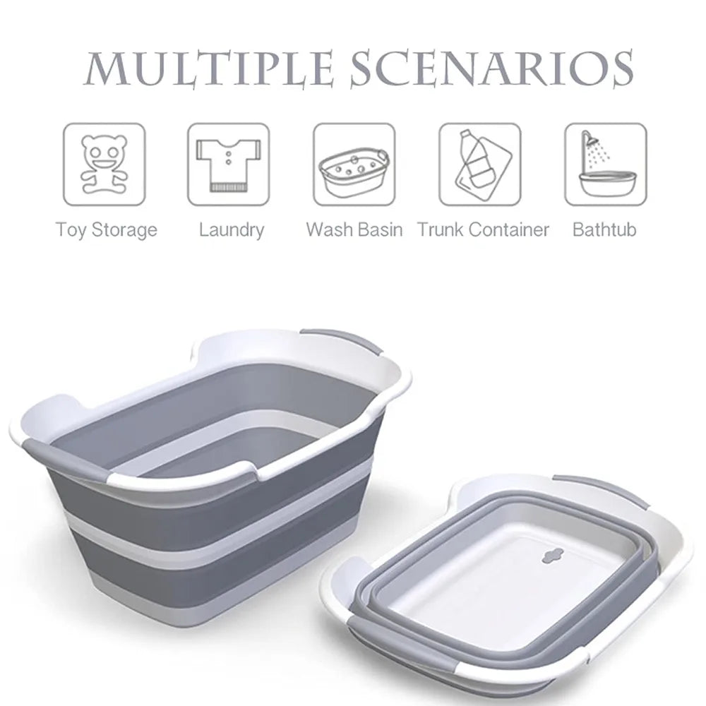 Pet Bathtub with Water Drain Plug, Foldable Bathtub for Puppy Small Dogs Cats, Portable & Space Saving Design,