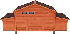 Large Chicken Coop with Run, Wooden Hen House for 2-6 Chickens,Poultry Pet Hutch with Nesting Box