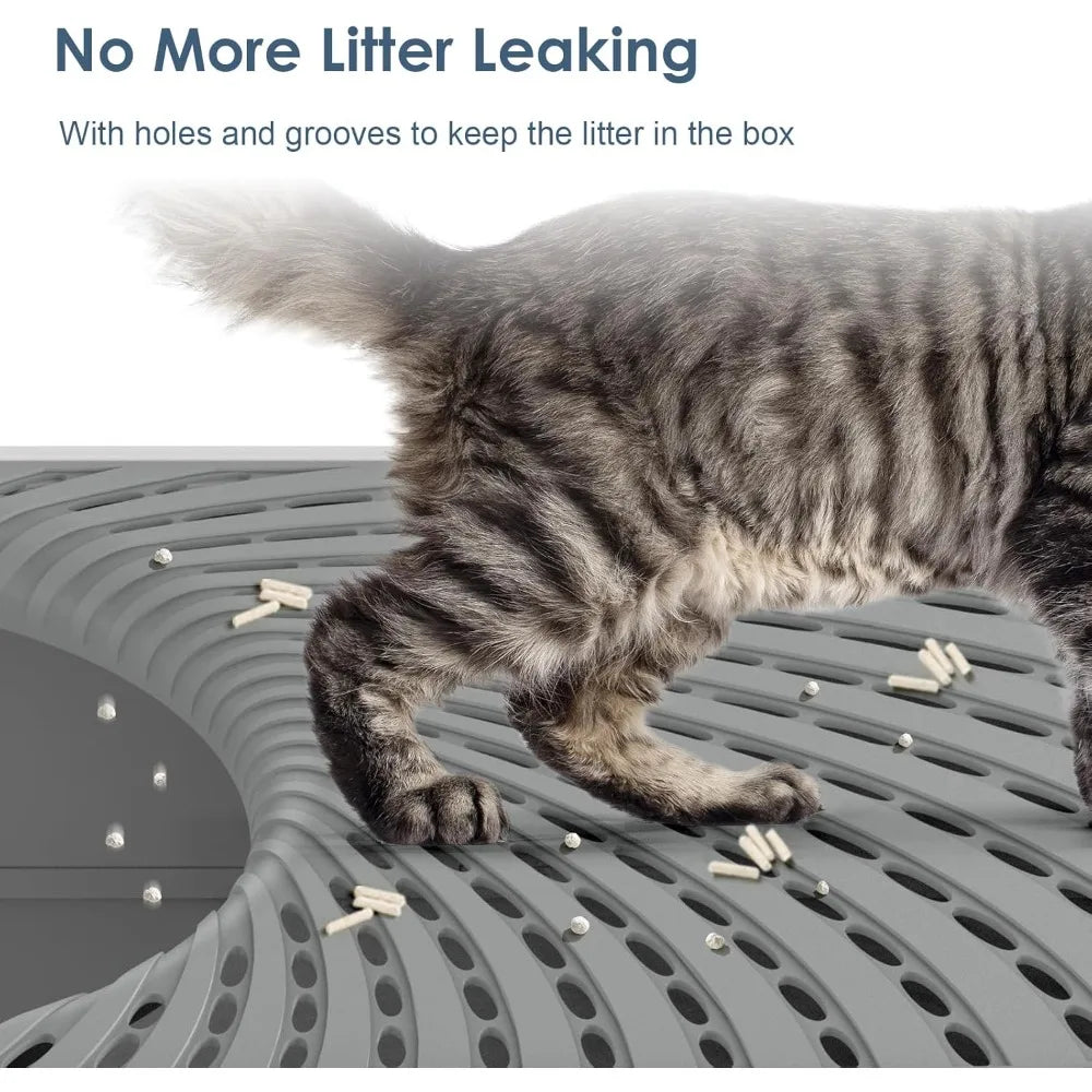 Upgraded Stainless Steel Top Entry Litter Box with Dog-Proof, Hooded Stainless Steel Litter Box with Filter Lid