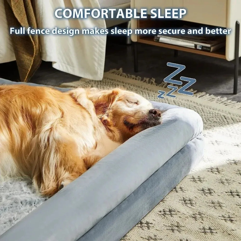 NEW   XXL Extra Large Dog Bed, Washable Dog Couch with Removable Waterproof Cover, Orthopedic Large Pet Sofa Bed-Hot Sale.