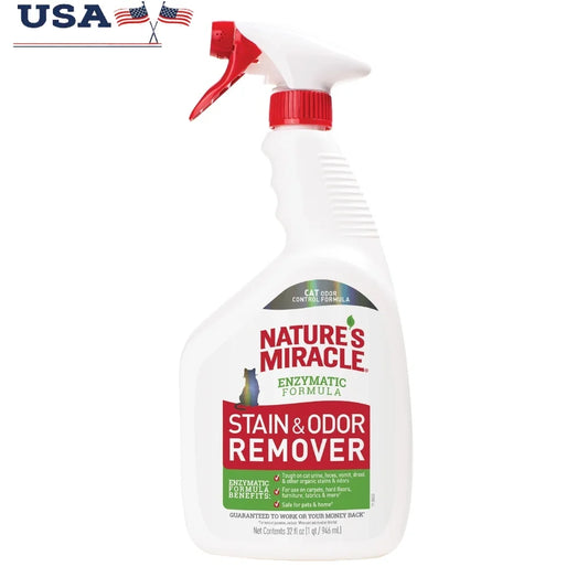 Enzymatic Stain Odor Remover Cats Multi Surface Cleaner with Light Citrus Scent Safe Pets 32 oz Spray