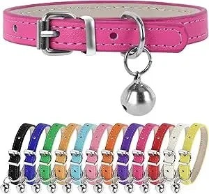 "Pink Teacup Dog Collar for Small Dogs and Cats, 3/8 Inch Wide"