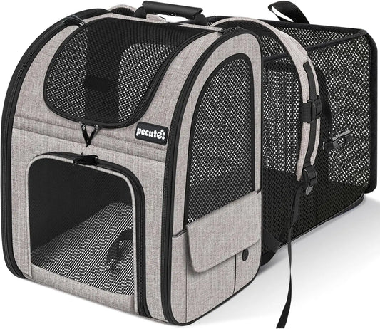 Pet Carrier Backpack, Dog Carrier Backpack, Expandable with Breathable Mesh for Small Dogs, Cats, Puppies, Pet Backpack Bag