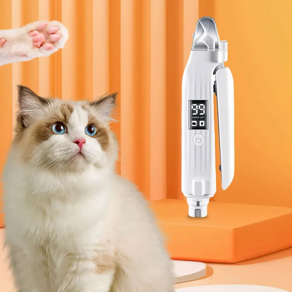2 in 1 Electric Dog Nail Grinder and Clipper with LED Light Pet Nail Trimmer Rechargeable Pet Nail Grinder for Dogs Cats