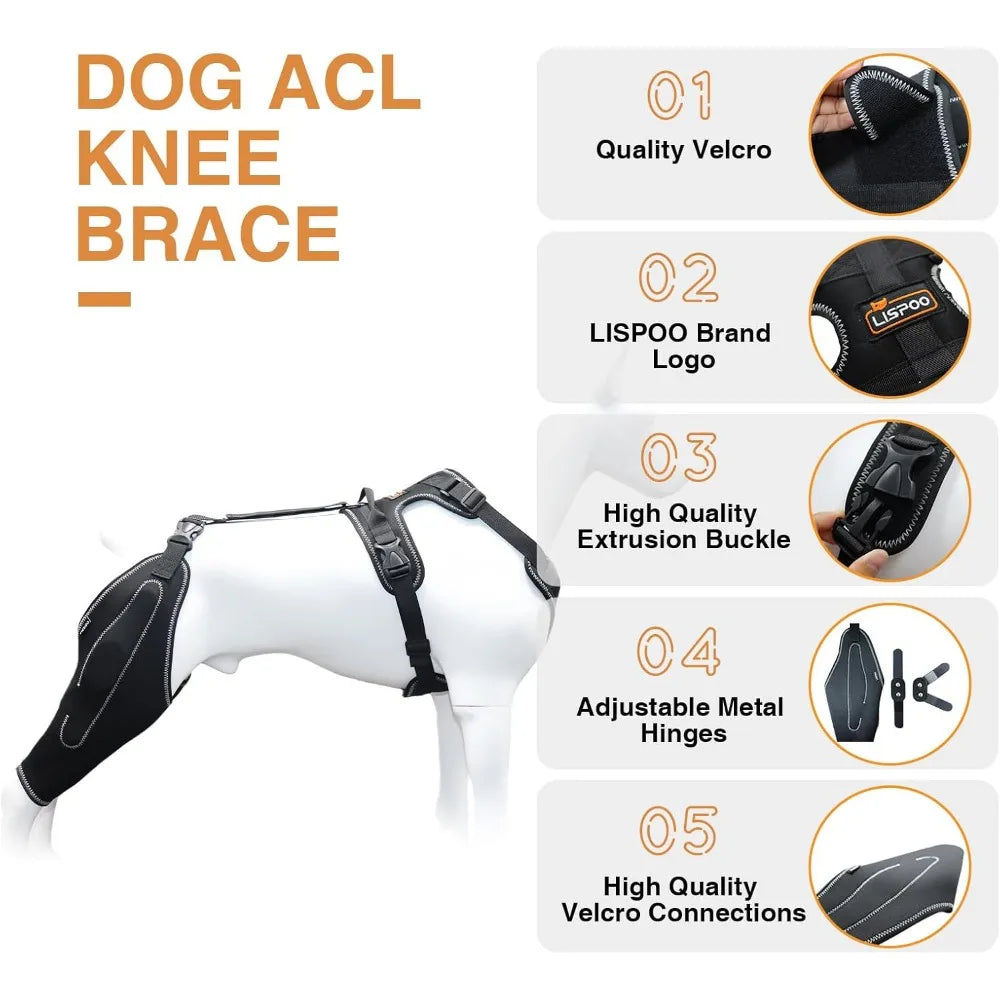 Free Delivery - Dog Knee Brace for ACL Support - Stabilizing Patella, Arthritis&Joint Pain Relief - Breathable Supportive Fabric