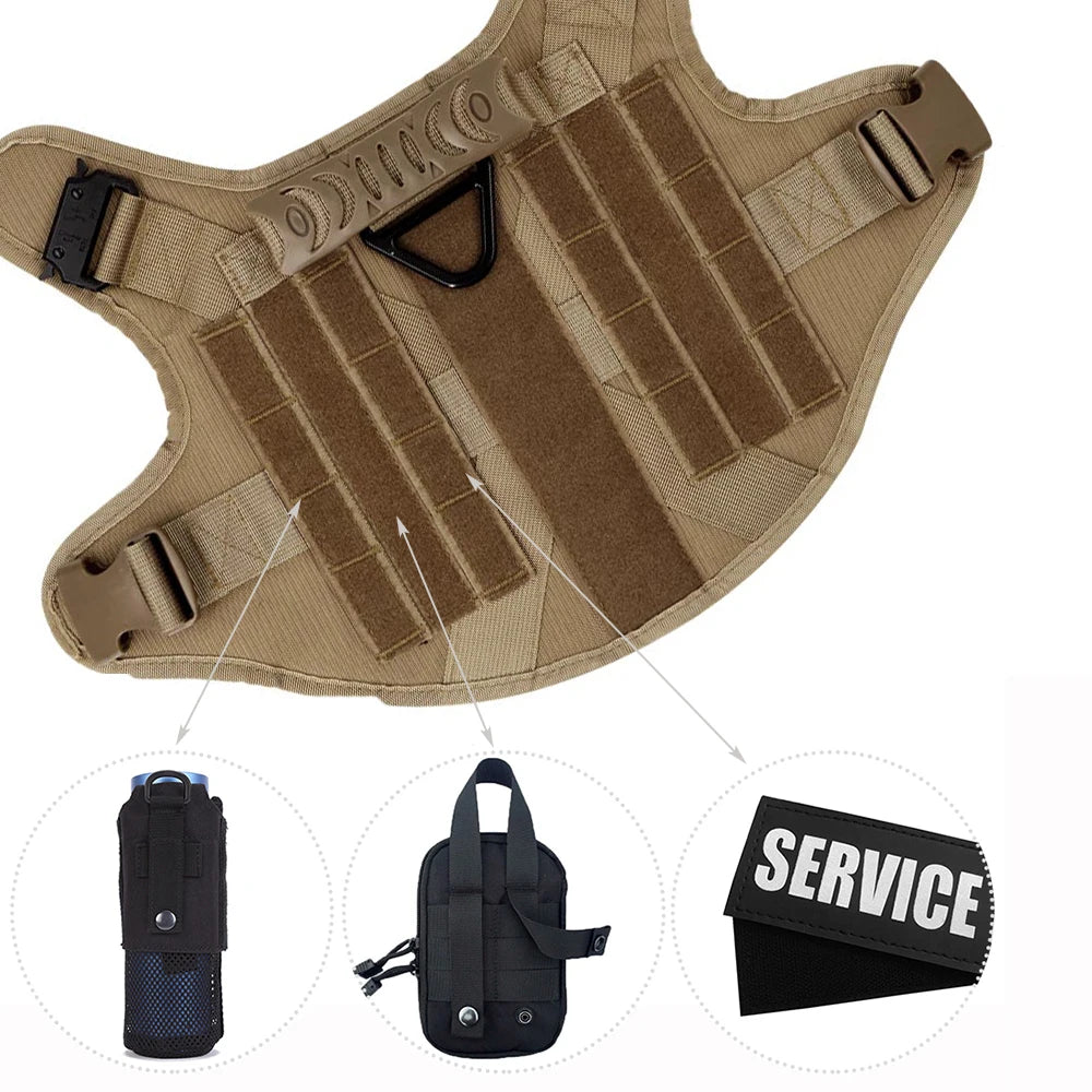 5Pcs Large Dog Harnesses Pet German Shepherd Malinois Training Walking Vests Dog Harness For Medium Large Dogs Accessories
