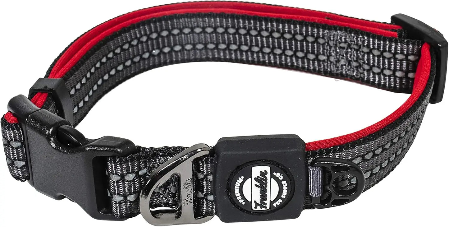 Nylon Dog Collar - Reflective Comfort Fit Neoprene Puppy Dog Cat Easy Clip