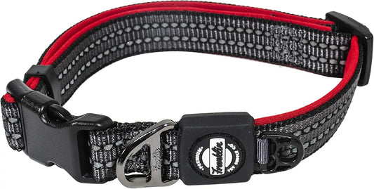 Nylon Dog Collar - Reflective Comfort Fit Neoprene Puppy Dog Cat Easy Clip