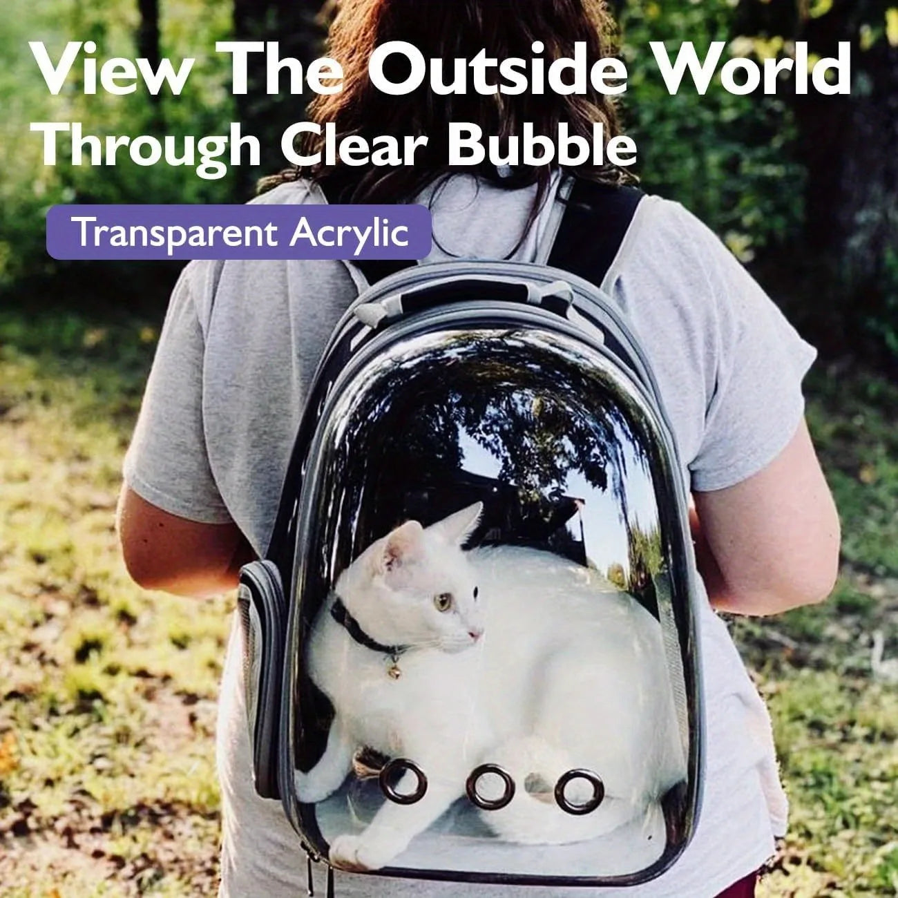 Backpack Carrier/ Bubble Carrying Bag for Small Dogs, Cats, Transparent Cat Space Capsule, Breathable Cat /Puppies Travel Bag