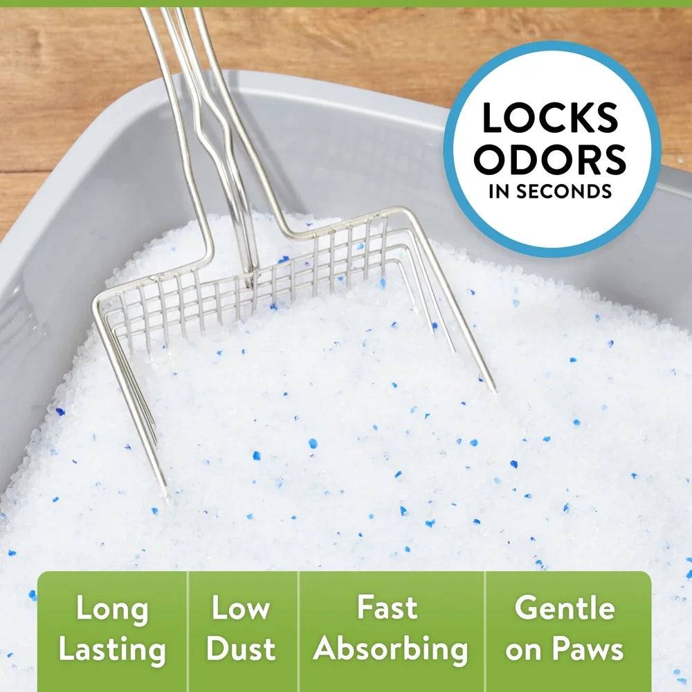 Mini Crystal Cat Litter Unscented 4 lb Long Lasting Fast Absorbing Low Dust Gentle on Paws Odor Locking Pebbles