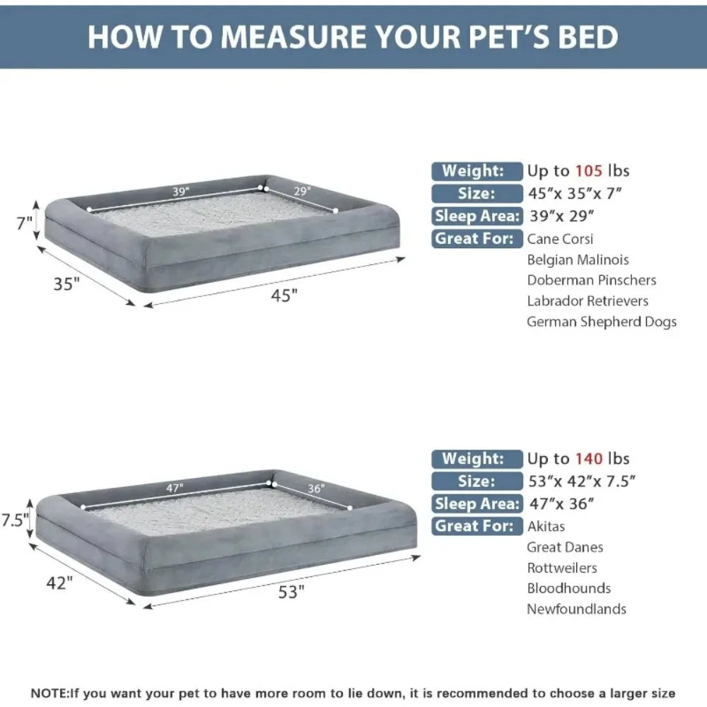 NEW   XXL Extra Large Dog Bed, Washable Dog Couch with Removable Waterproof Cover, Orthopedic Large Pet Sofa Bed-Hot Sale.