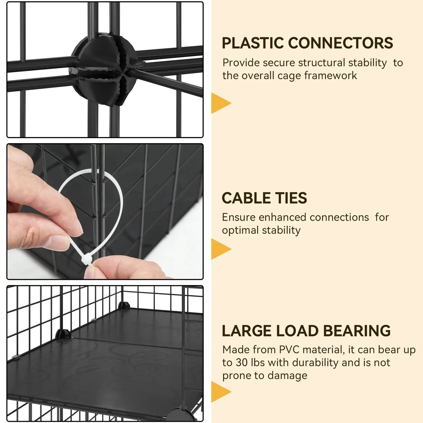 2-Tier Cat Cage,Indoor Pet Cage,DIY Pet Playpen Metal Kennel for 1-2 Cats, Ferrets, Chinchillas, Kittens,Travel and Camping