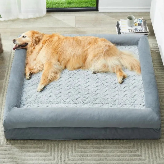 NEW   XXL Extra Large Dog Bed, Washable Dog Couch with Removable Waterproof Cover, Orthopedic Large Pet Sofa Bed-Hot Sale.