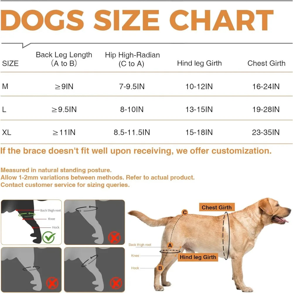 Free Delivery - Dog Knee Brace for ACL Support - Stabilizing Patella, Arthritis&Joint Pain Relief - Breathable Supportive Fabric